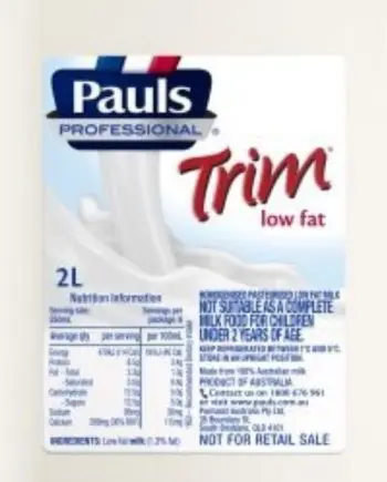 Trim (Hilo) Milk 9 x 2L (Pauls)